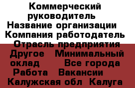 Коммерческий руководитель › Название организации ­ Компания-работодатель › Отрасль предприятия ­ Другое › Минимальный оклад ­ 1 - Все города Работа » Вакансии   . Калужская обл.,Калуга г.